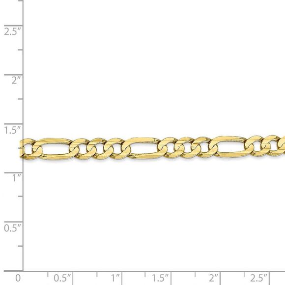 5.5mm, 10k Yellow Gold, Concave Figaro Chain Necklace, 22 Inch - Picture 5 of 8